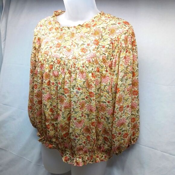 Philosophy Floral Blouse Balloon Sleeve, Ruffles and Peplum Style Women Medium. - Picture 5 of 13